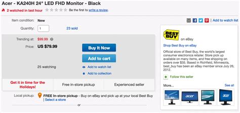 Best Buy will sell you a 24-inch Acer 1080p Monitor with HDMI input for ...