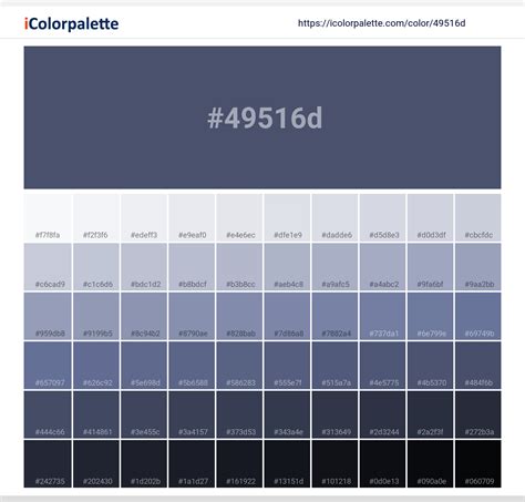 Pantone 19-3928 Tcx Blue Indigo Color | Hex color Code #49516D ...