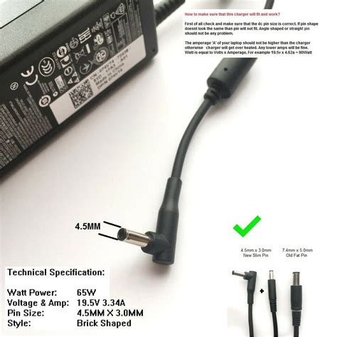 65W Charger for Dell Latitude 3380 3580 3340 3160 7280 /BS – Chargers Hunt