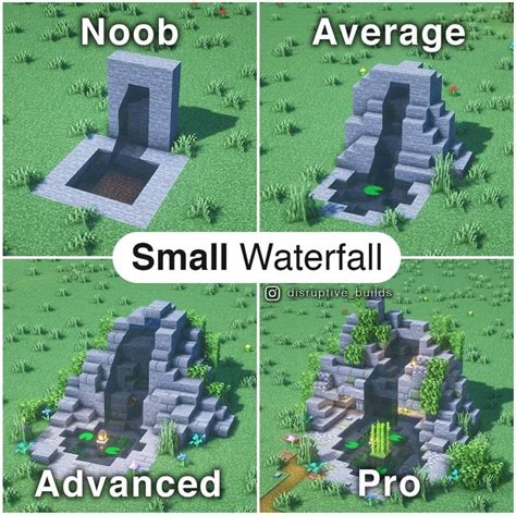 A Small Waterfall design of increasing skill level! | Minecraft ...