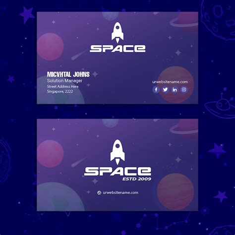 Premium PSD | Space Business Card