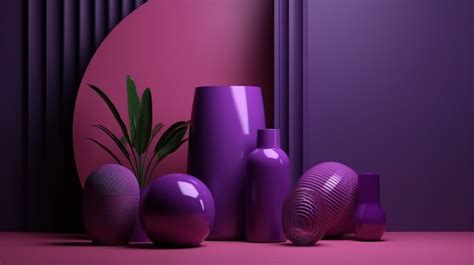 Purple Vase Collection Of Vases Set Next To A Wall Background Backgrounds | PSD Free Download ...