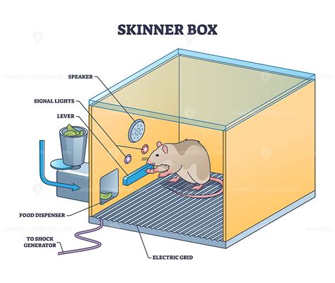 Skinner box or operant conditioning chamber experiment outline diagram ...