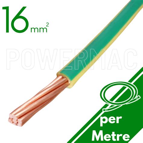 16mm Building Wire 1C V90 PVC 1KV Earth G-Y - Various Cable Brands