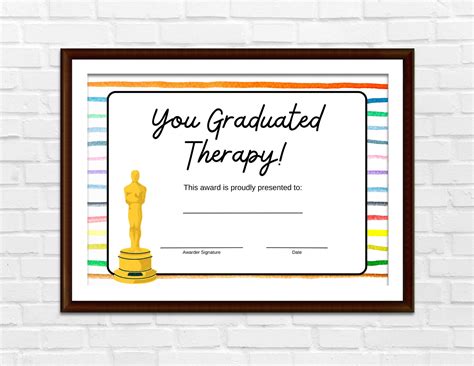 Therapy Graduate Certificate Printable, Mental Health Counseling Diploma Template, Everyday ...