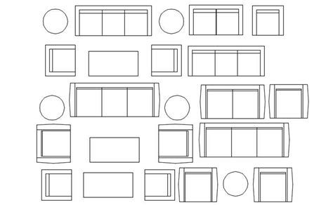 Dwg file of sofa sets in AutoCAD 2D drawing, dwg file, CAD file - Cadbull