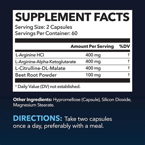 Premium L-Arginine Capsules for Enhanced Performance & Endurance - 120 Count Nitric Oxide Support