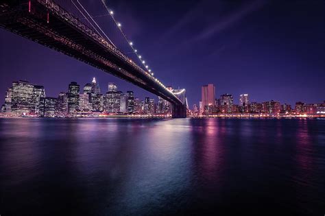 New York City Skyline - Night Photography Art Photograph by Wall Art ...