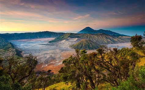 Green leafed trees, landscape, mountains, volcano, Indonesia HD ...