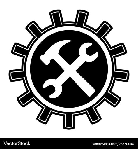 Icon logo repair restoration gear mechanism Vector Image