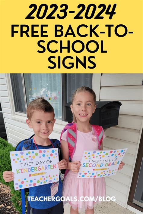 Back to School 2023-2024: Printable First Day of School Signs