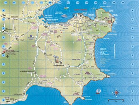 Saint-Tropez area map - Ontheworldmap.com