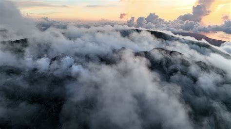 Aerial View Of Volcano Halmahera At Sunset Stock Footage SBV-347473528 ...