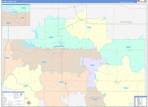 Payne County, OK Wall Map Color Cast Style by MarketMAPS - MapSales