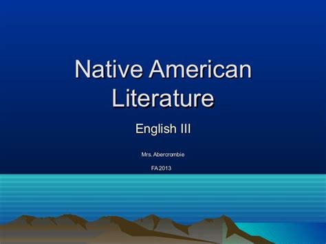 Native american literature