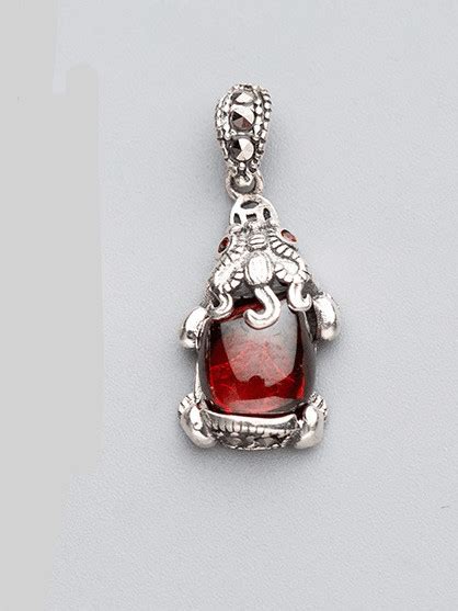 925 sterling silver ruby Charm - 1000115864