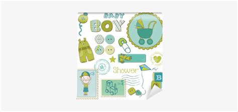 Scrapbook Baby Shower Boy Set - Carte Felicitations De Naissance A ...