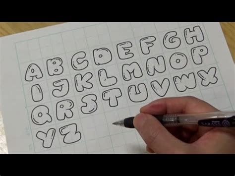 How To Draw Bubble Letters Alphabet Step By Step