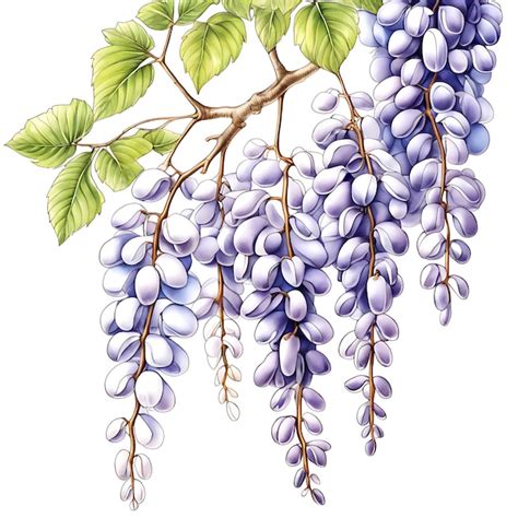 Premium AI Image | Color pencil drawing of a purple wisteria