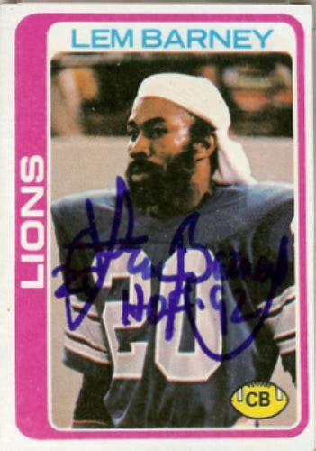 Lem Barney Autographs and Memorabilia | Sports, Football