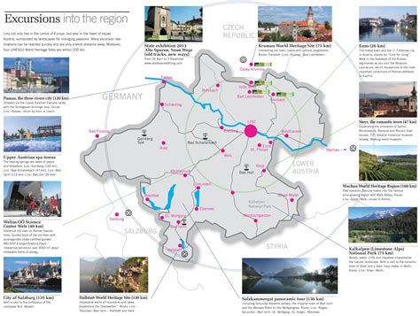 Tourist map of surroundings of Linz