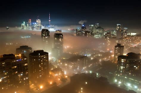Photos of Toronto engulfed in fog