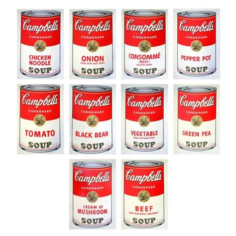 Andy Warhol "Soup Can Series I" Suite of (10) LE 36x36 Silk Screen Prints from Sunday B Morning ...