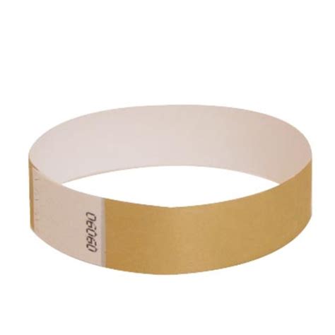 100 Pk. Metallic Gold Tyvek Event Wristbands | by FreshTix Ticket Printing