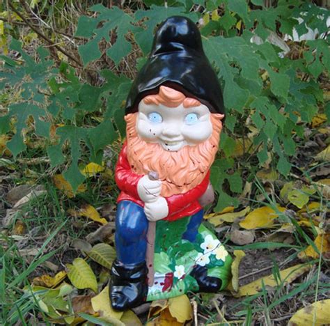 Creepy Lawn Gnome . Large Bloody Hillbilly Woodsman Garden Art | Etsy