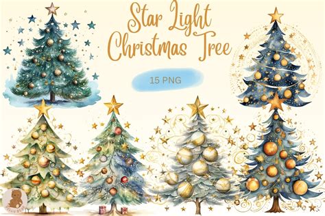 Star Light Christmas Tree Bundle Graphic by bellybear2023 · Creative Fabrica