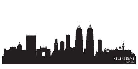 India Skyline Vector Art PNG, Mumbai India Skyline Detailed Vector ...