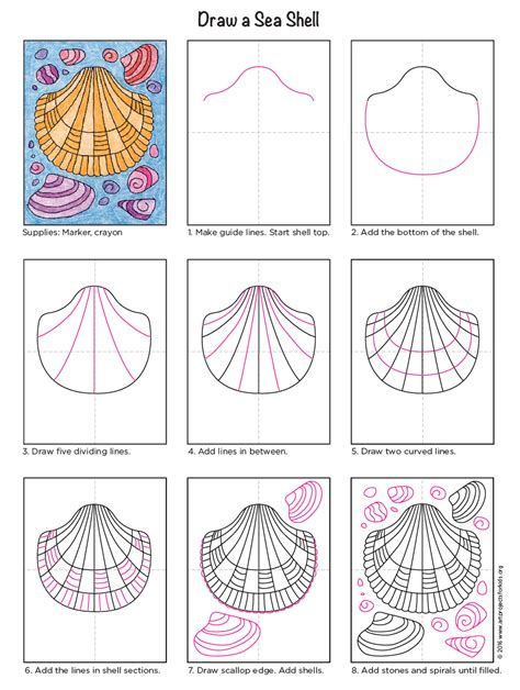 How to Draw a Sea Shell - Art Projects for Kids