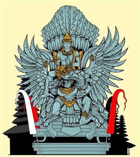 Gwk Balinese Statue Iconic Bali Stock Illustration - Illustration of ...