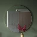 Round Mirror with Black Frame - Caspian House - Furniture123