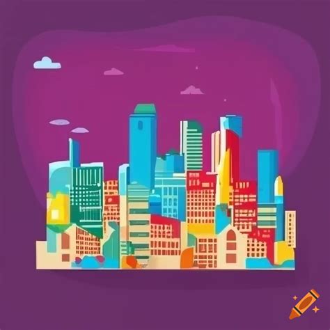 Colorful city map vector flat