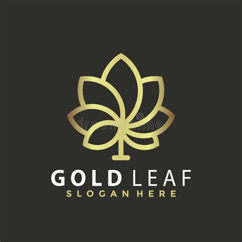 Gold Leaf Logo Design Vector Illustration Stock Vector - Illustration ...