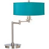 Gray Faux Silk CFL Swing Arm Desk Lamp - #61495-Y1386 | Lamps Plus