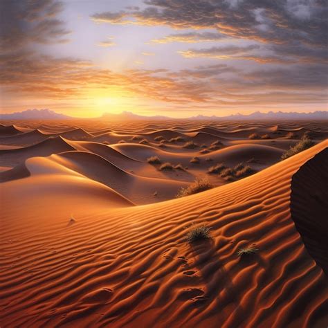 Premium AI Image | Desert landscape illustration