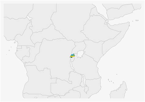 Rwanda map highlighted in Rwanda flag colors 12857638 Vector Art at ...