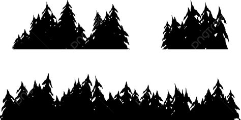 Pine Tree Silhouette Vector, Forest Silhouette, Trees, Forest PNG and Vector with Transparent ...