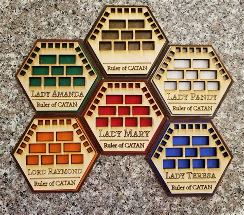 New Settlers of Catan Game Piece Holders, Set Of 6 Custom NAME and ...