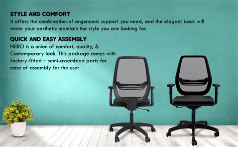 HNI India Nero Office Chair - Ergonomic Desk Chair with 1D Armrest, Adjustable Lumbar Support ...