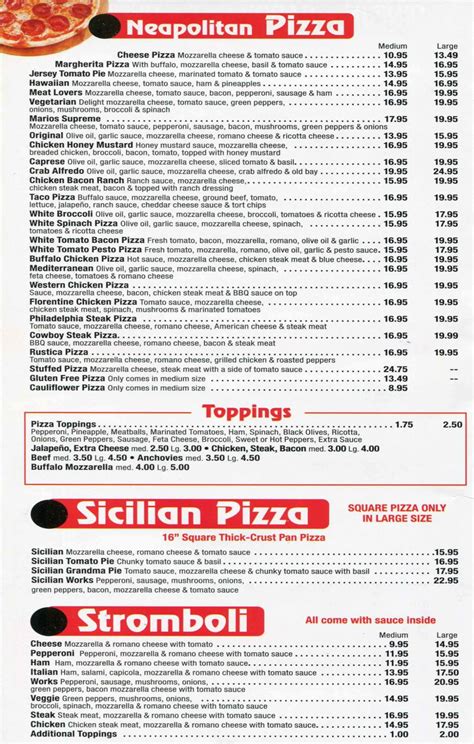 Mario's Pizza Menu - Mario's Pizza