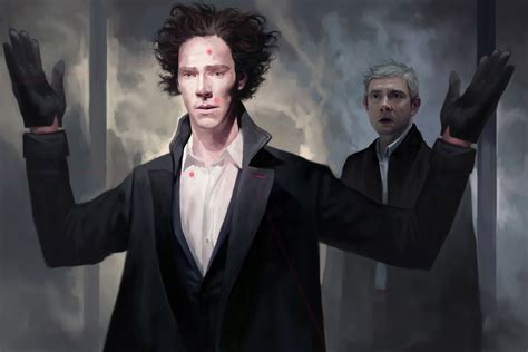 Benedict Cumberbatch And Martin Freeman Sherlock Artwork Wallpaper, HD TV Series 4K Wallpapers ...