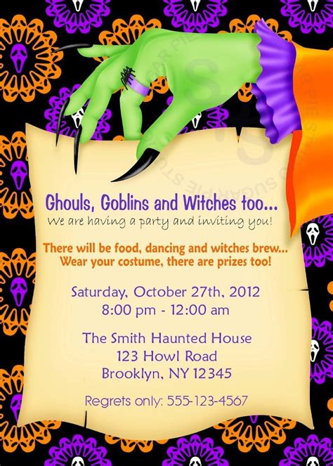 Printable Halloween Birthday party Invitation Custom