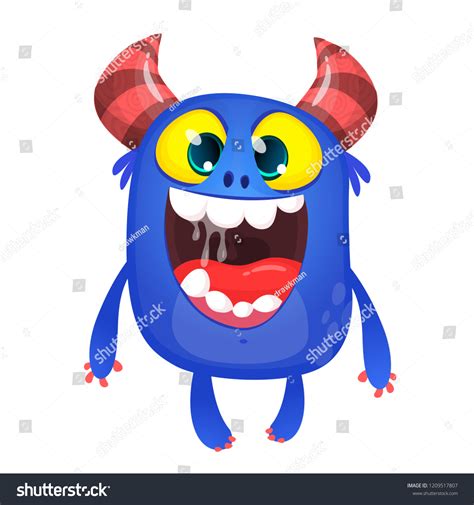 Cartoon Smiling Monster Stock Vector (Royalty Free) 1209517807