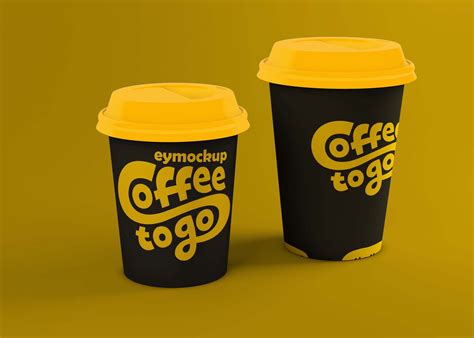 Free Premium Coffee Cup Label Mockup | eyMockup