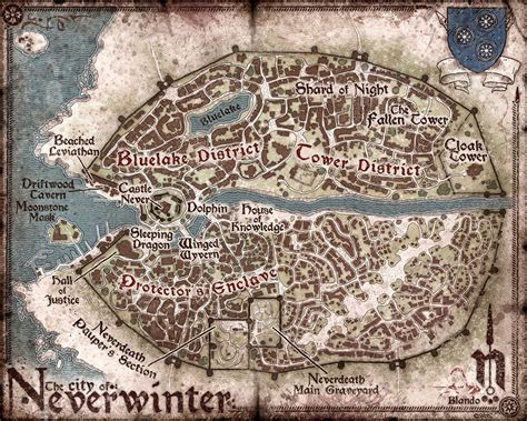 Neverwinter map Swords Coast map Dungeons Dragons D&D DnD | Etsy