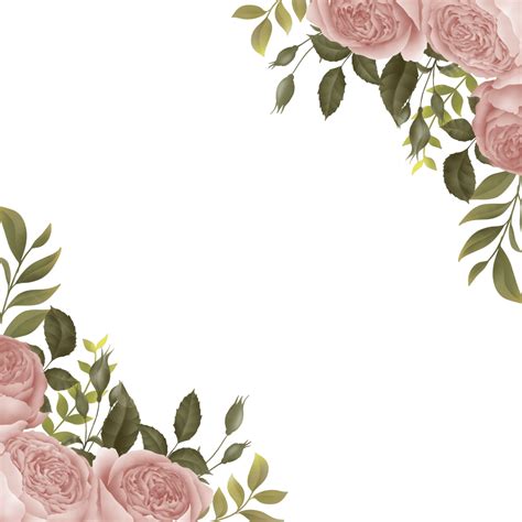 Watercolor Wreath PNG Transparent, Border With Watercolor Wreath, Border, Watercolor, Flower PNG ...