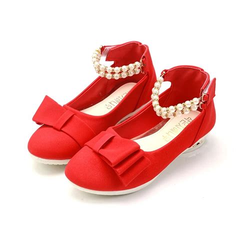 2018 New Girls Shoes Party For Kids Red Shoes Girl Princess Dress Shoes ...